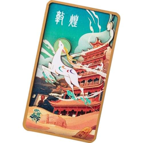 Dunhuang Mural Fridge Magnets Wooden Refrigerator Magnetic Sticker Home Decoration Ornaments Chinese Culture Souvenir