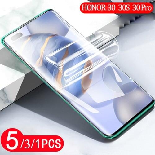 5/3/1Pcs soft protective for huawei honor view 30 pro plus lite 30s 30i v30 20 20s 20i hydrogel film screen protector Not Glass