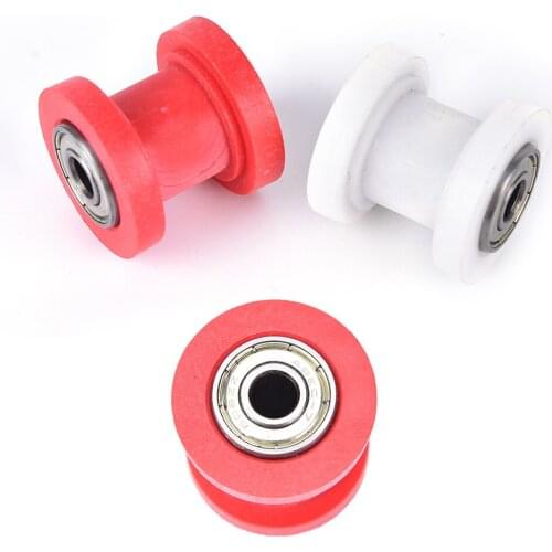 JETTING 8mm 10mm Motorcycle Motorbike Chain Roller Tensioner Pulley Wheel Guide Motocycle Accessories Red White 1pcs