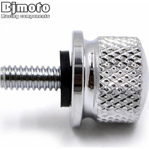 M6 6mm Motorbike Rear Knurled racing Seat Bolt Screw Nuts Cover cap For Street Bob Softail Dyna Touring 1/4-20 thread parts