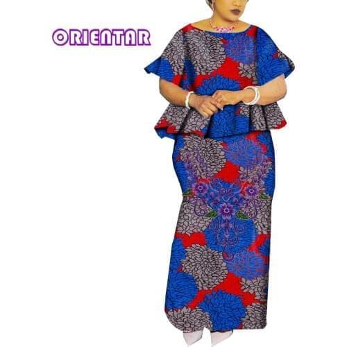 2 Piece Set Africa Clothes for Women African Dashiki New Fashion Suit Top and Skirt African Dress Party Plus Size Lady WY1202