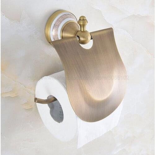Brass antique toilet paper roll holders rack,Bathroom accessoties retro tissue paper holder high quality zba574