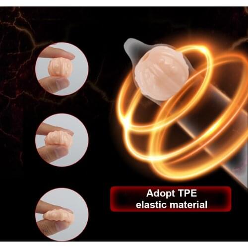 Reusable Penis Extender Ball Dick Sleeve Penis Enlargement Ball Beads Condom Soft Head Attachment Tips Sex Toy For Men