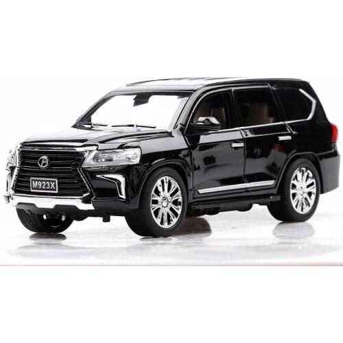 1:24 Lexus Lx570 Alloy Car Model Off-road Vehicle Model Suv Simulation Car Model 6 Door Sound And Light Pull Back Car Ornaments