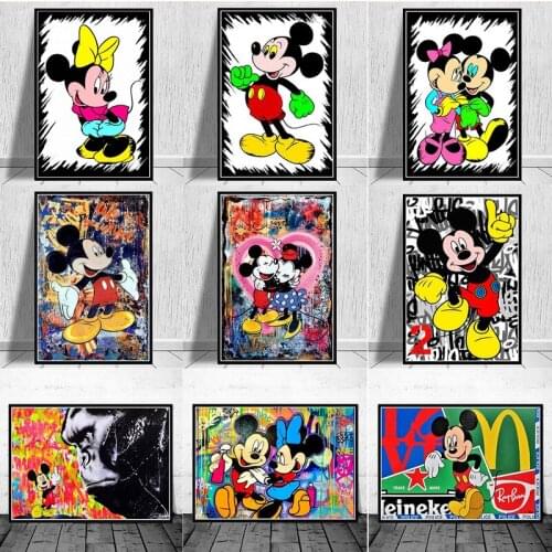 Graffiti Mickey Minnie 5D Diamond Painting Kits Embroidery Full Mosaic of Rhinestone DIY Craft Lovers for Kids Gift Home Decor