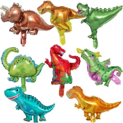 Mini Dinosaur Foil Balloon Set 100 200 300 Sell Bulk Aluminum Inflatable Foil Balloons Lot For Kids Dino Birthday Jurassic Decor