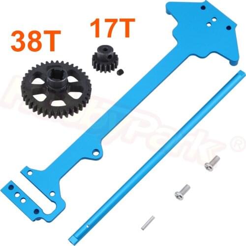 For WLtoys A959 1/18 Upgrade Parts Aluminum Radio Tray Centre Drive Joint Spur Metal Differential Main gear 38T Motor Pinion 17T