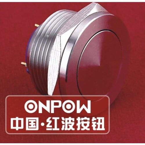 ONPOW 19mm Waterproof IP65 Stainless Steel Push Button Switch Car Horn Doorbell Switch Automatic Reset (GQ19SPF-10/J/S) CE,ROHS