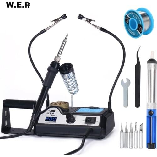 WEP 927-II 2 Helping Hands Electric Soldering Iron Station Digital Display 60W Soldering iron Kit Temperature Adjust Welding Too