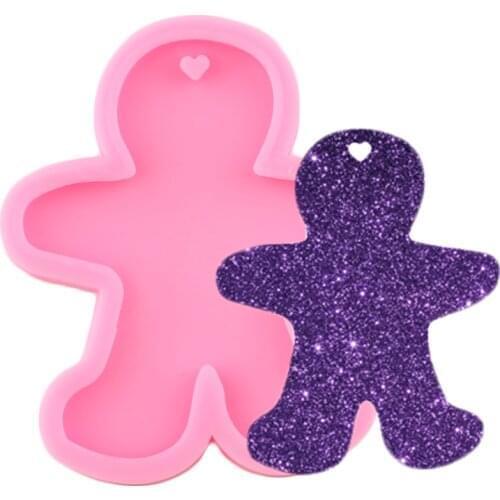 Christmas Snowman Silicone Mold Epoxy Resin Keychains Molds DIY Handmade Jewelry Mould Polymer Clay Pendant Moulds