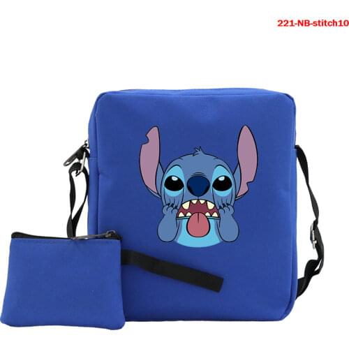 Disney Student School Bag Stitch Pattern Printing Portable Storage Bag Casual Shoulder Bag Small Purse Back To School