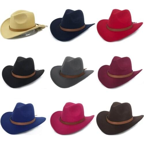Tassel belt western cowboy hat for men and women autumn and winter warm jazz hat woolen hat felt hat