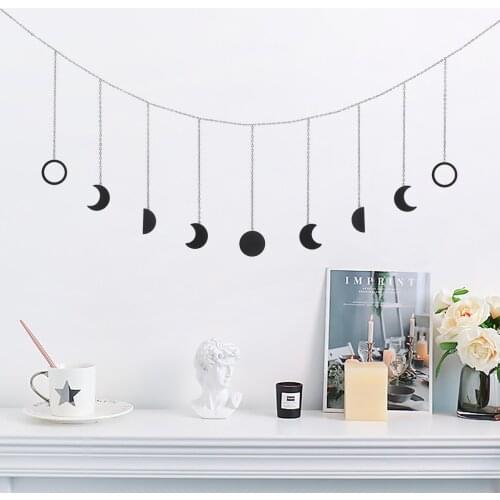 Moon Shining Phase Garland Decoration Chains Boho Gold Wall Hanging Ornaments Support Dropshipping Decoracion Habitacion
