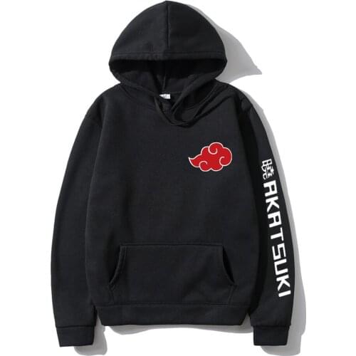 Japanese Anime Men Hoodies Sweatshirt Akatsuki Cloud Symbols Print Hoodie Man Women Streetwear Oversized Pullover Hoody Tops
