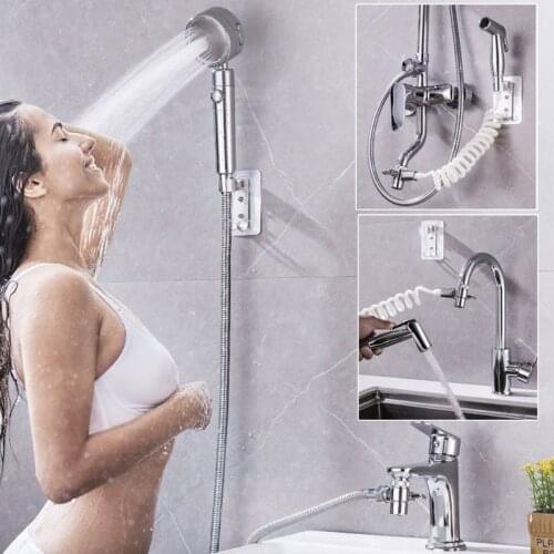 Bathroom Wash Face Basin Water Tap External Faucet Shower Flexible Nozzle Handheld Sprinkler Kit Home Accessory