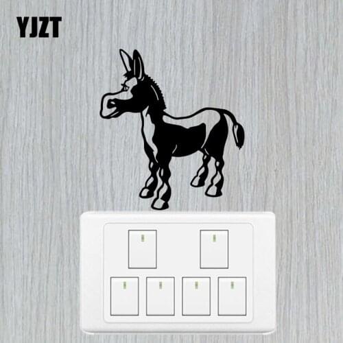 YJZT Cartoon Donkey Wall Switch Sticker Vinyl Decal Animal Pattern Home Room Decor S19-0340