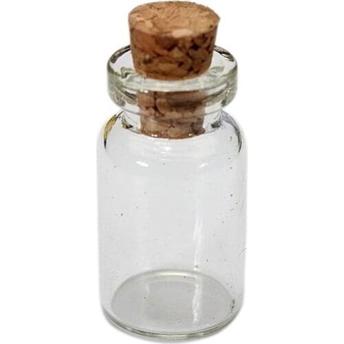 10pcs 1ml Wish Bottles Mini Empty Clear Glass Bottle With Cork Small Tiny Vials Jars For Wedding Holiday Decoration Crafts TB