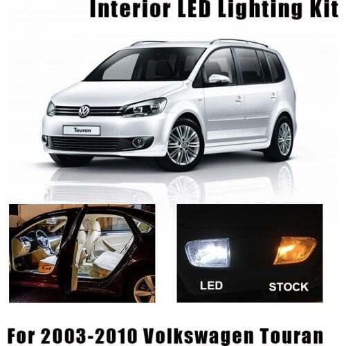 15pc Canbus Error Free LED License Plate Lamp Interior Reading Map Dome Light Kit For 2003-2010 VW for Volkswagen Touran 1T1 1T2