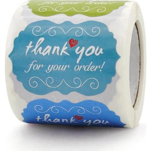 250pcs Thank You for Your Order Stickers, Colorful Waterproof Decorative Sticker for Small Business Envelope Seal Gift Packaging