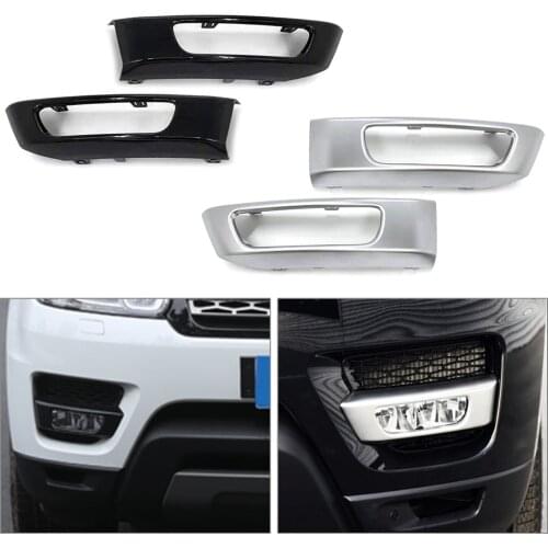 2x Front Bumper Fog Light Lamp Cover ABS Car Styling Trim For Land Rover Range Rover Sport 2014 2015 2016 2017 L494 Black/Silver