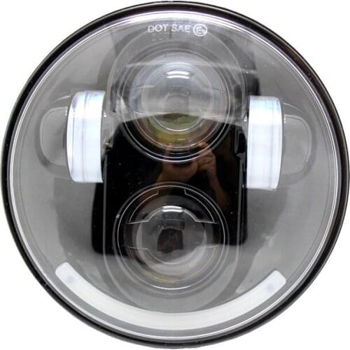 5.75" 5 3/4 Inch Motorcycle Headlight 40W LED Round H4 Projector Moto Head Lamp For Harley Headlights