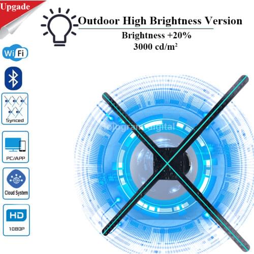 2020 latest model one click 3d ads output 3d hologram led fan display holographic player