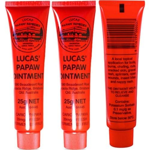 Australia Bestselling Lucas PAPAW Ointment 25g Diaper Rash Cream Applicator Papaya Skin Rash Cream for insect bites nappy rash