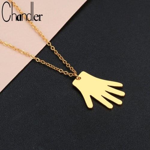 Chandler Stainless Steel Rose Gold Color Hand Necklace European Classic Simple Hiphop Chain Choker for Women Gifts Accessories
