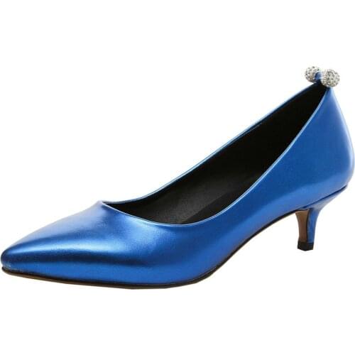 COOLULU Casual Pointed Toe Women Pumps Kitten Heel Fashion Women Shoes All Match Ladies Pumps Escarpins Femme Size 34-43