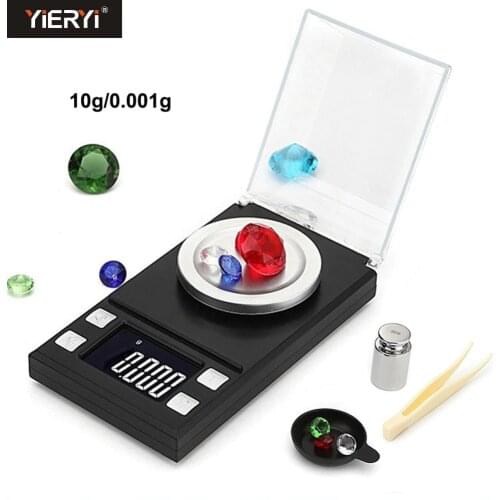Yieryi LCD Digital 10g/20g/50g/100g Electronic Scales 0.001 Portable Scale Jewelry Medicinal Herbs Lab Weight Milligram Scale