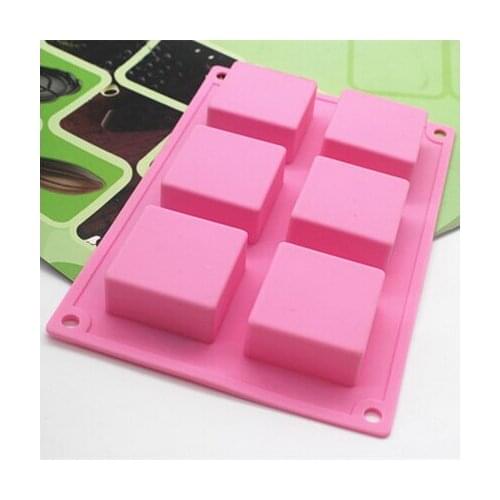 6 hole 5*5*2.5cm Square Soap Mold Silicone Mold Cake Mold Cake Tools Baking Tools Bakeware Cake Tool (si066)