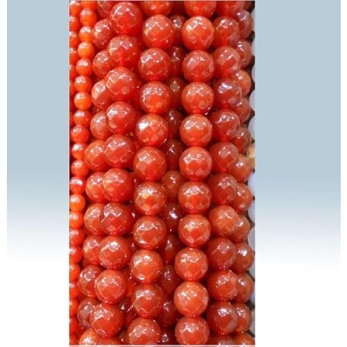 Faceted Red Natural Stone Beads 4/ 6/8/10/12 mm Strand