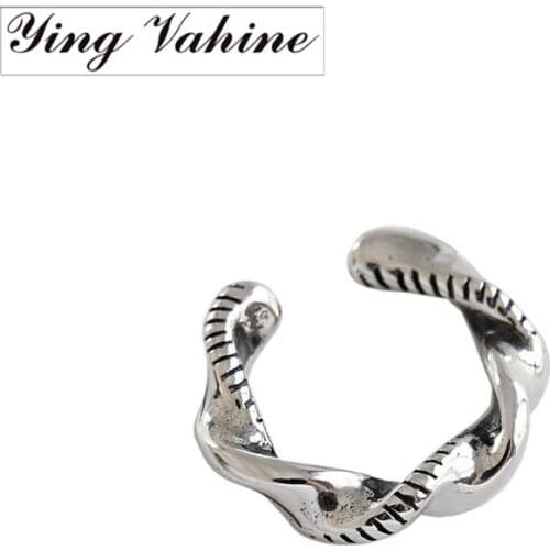 Ying Vahine New 1PCS 100% 925 Sterling Silver Vintage Cool Ear Cuff Clip Earrings for Women