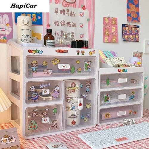 Jewelry Container Make Up Case Organizers Box Makeup Organizer Drawers Plastic Cosmetic Storage Box Rack Stationery Holder