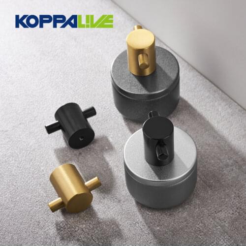 KOPPALIVE cylindrical shape brass and black kitchen furniture cabinet drawer handle