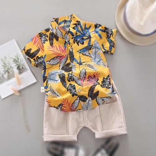 Kid Boys Summer Clothes Outfit Toddler Baby Fashion Beach Short-sleeved T-shirt Shorts Set Children Boy 2Pcs Clothing