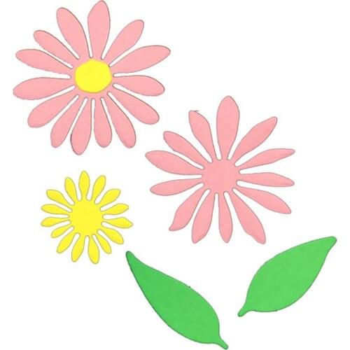 Metal Cutting Dies Chrysanthemum And Leaf DIY Mold Carbon Steel Children Kids Puzzle Flower Carbon Steel Knife Mold Silver