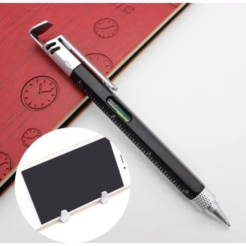 Multi-function Mobile Phone Holder Plastic Level Meter Screwdriver Level Tool Pen Light And Easy To Carry Ballpoint Stationery