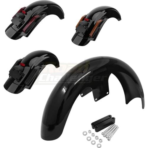 Motorcycle LED CVO Style Rear Fender System Tail Light / 21" Wrap Front Mudguard Fender For Harley Touring Electra Glide 14-20