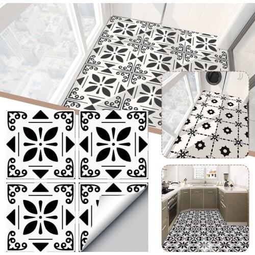Retro Pattern Tile Sticker Waterproof Non-slip Tile Decoration Film for Tiles /floor in Kitchen Bathroom Pvc Mural Waterproof