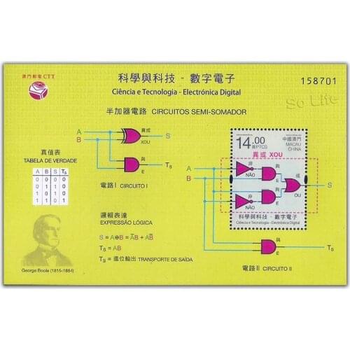 Science and technology - Digital Electronics , Miniature sheet . China Macao Post Stamps , Postage , Collection