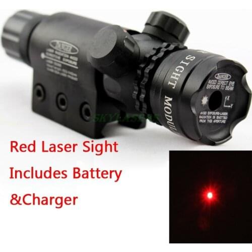 Hunting Adjustable red laser sight outside airsoft rifle gun scope riflescope Tail Switch Gun Rifle With Mount Battery & Charger