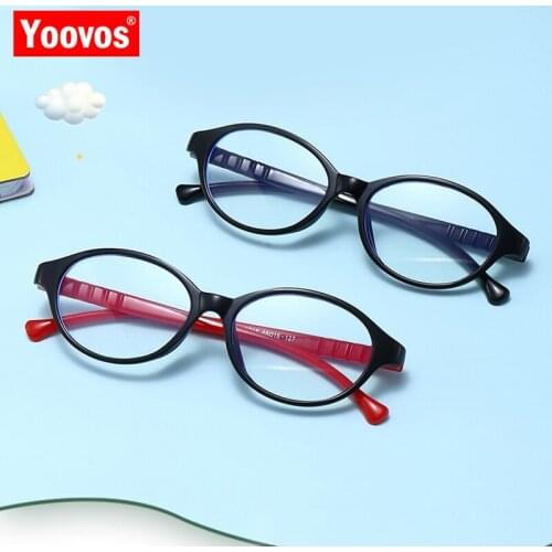 Yoovos Child Glasses Frame Oval Eyeglasses Frame Child Vintage Glasses Brand Designer Eye Glasses For Child Anti-Blue Eyewear