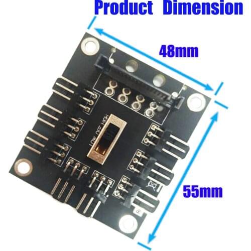 PC FAN HUB temperature-controlled supports 8-way 12V 3pin Fan Adapter(Power from SATA 15-Pin Connector)