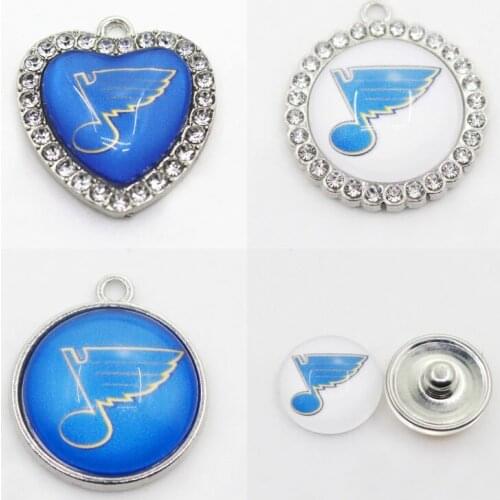 Ice Hockey Sport St. Louis Charms Blues Dangle Charms Mix Style DIY Pendant Bracelet Necklace Earrings Jewelry Accessories
