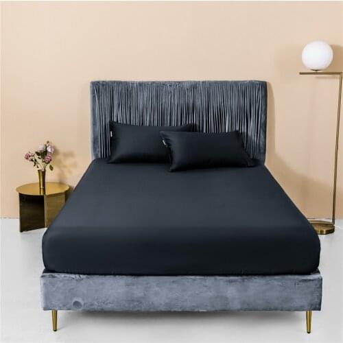 High quality Egyptian cotton fitted bed sheet bed sheets twin king queen size bedsheet Solid Color Elastic band sheets 60S