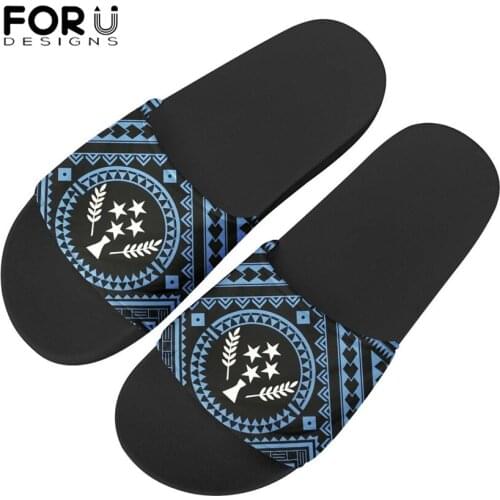 FORUDESIGNS Kosrae State Polynesian Men Slippers Eva Custom Sandals Beach Slippers Women Men Casual Home Flats Slip on Footwear