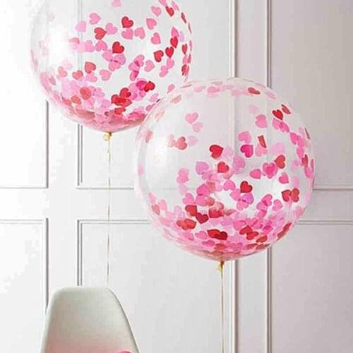 15 Pieces Heart Shaped Confetti Balloons 12 Inches Wedding Balloons With Beautiful Confetti Dots latex balloon