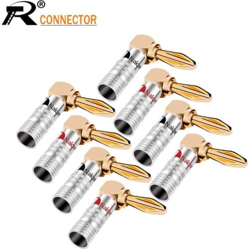 8PCS Right Angle Nakamichi Banana Connector 4mm Banana Plugs