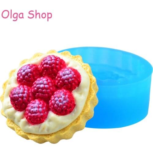 GYL509 42.8mm Raspberry Fruit Tart Silicone Mold - Jewelry Making Cabochon Charm Resin Cheesecake Pudding Jello Soap Candle